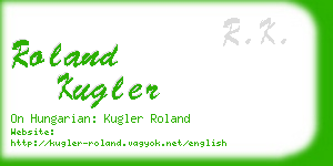 roland kugler business card